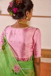 Mala Pink Blouse with Gold